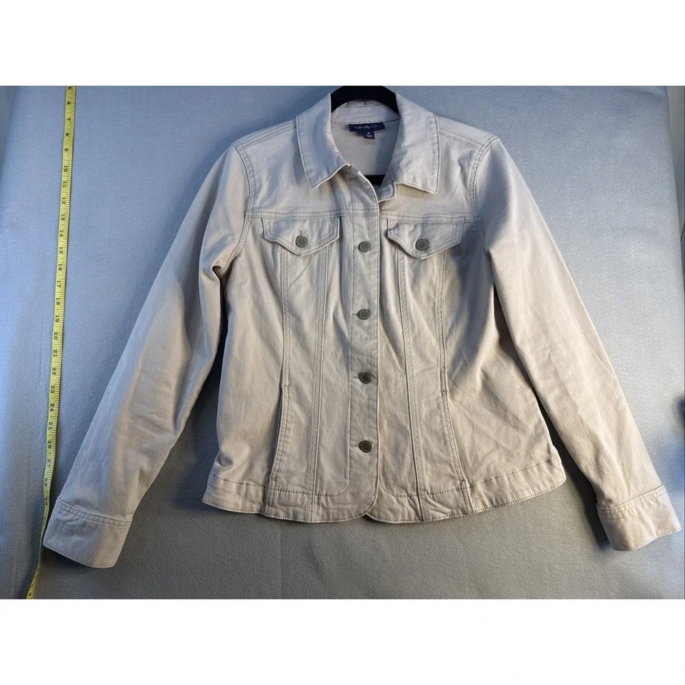 Charter Club Jacket Women's Size M Button Down Light 98% Cotton Jacket